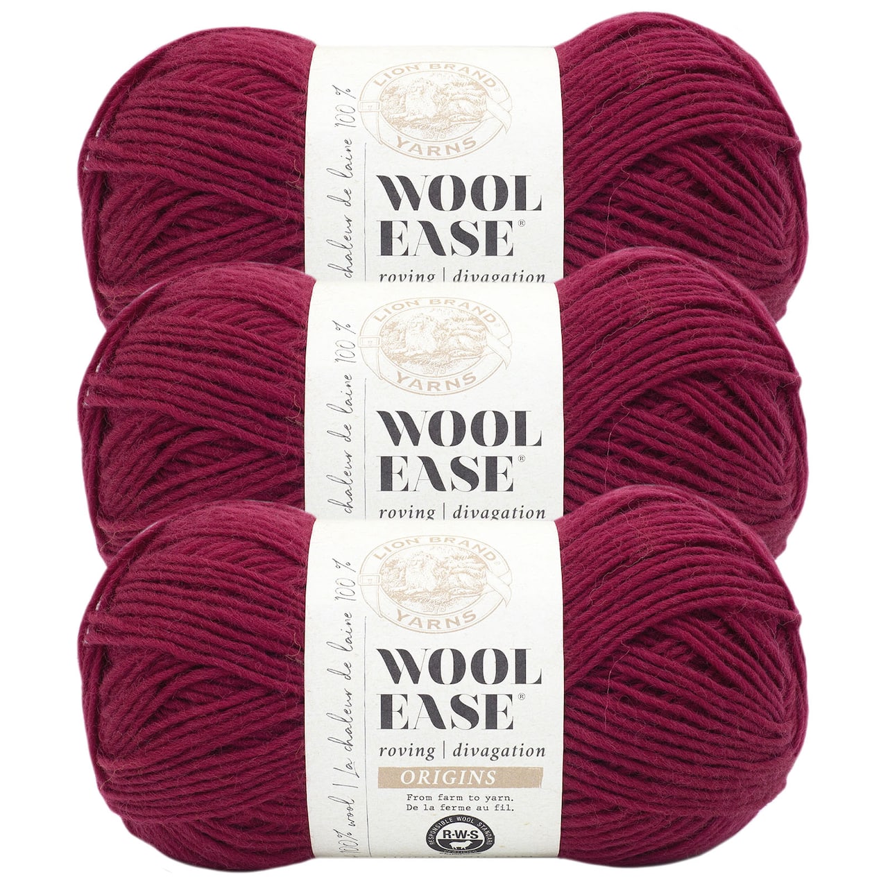 3 Pack Lion Brand® Wool-Ease® Roving Origins Yarn